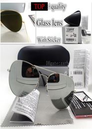 Unisex 5862 mm Men dames zonnebril metaalplank Classic strand luxe piloot vintage g15 glazen lens bril sport uv400 spiegel met9034545