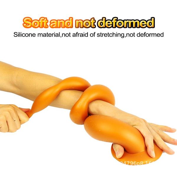 Unisexe Adult Sex toys Liquid Silicone SM Whip 60cm Super Long Anal Bead Plug8758219