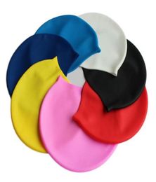 Gorros de natación de silicona impermeables para adultos Unisex gorros de natación duraderos flexibles para mujeres Logo impreso Drop 8138389