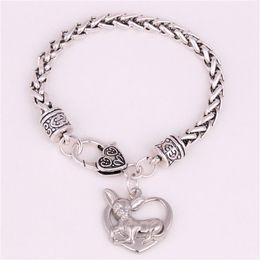 Unisex Tier Chihuahua Muster Herz Charm Armband Gutes Geschenk für Hundeliebhaber Persönlichkeit Schmuck Zinklegierung bieten Drops283E