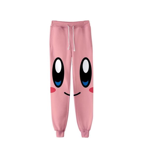 Anime unisexe kirby pantalon de survêtement 3d joggers pantalons hommes femmes vêtements hip hop pantalon homme pantalon de survêtement 230t