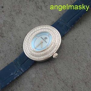 Unisexe AP Wrist Watch 67395BC Femme Plaque bleue claire Original Diamond 18k White Gol Quartz Womens Watch