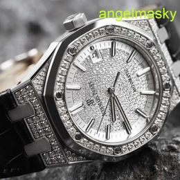 Unisexe AP Wrist Watch Royal Oak 15452BC Platinum Diamond Full Sky Star Watch Taille mécanique automatique Environ 37 mm 18K Platinum montre