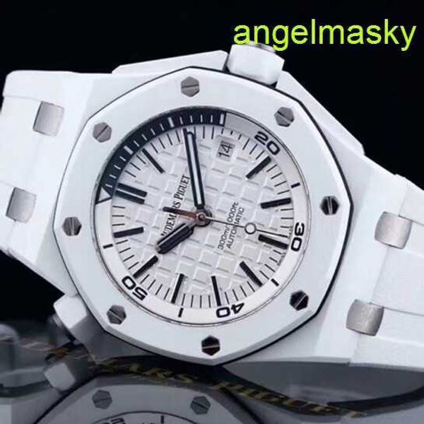 Unisexe AP Wrist Watch Royal Oak Offshore 15707 Rare White Ceramic Materif