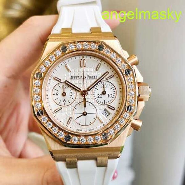 Unisex AP Wall Watch Royal Oak Offshore Series de 37 mm Placa mecánica automática Anillo exterior Rose Gold Precision Acero y Moda de Moda Elegante