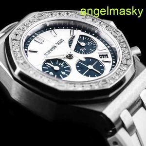 Unisexe AP Wrist Watch Royal Oak Face blanc Blue Eyes AP26231st Automatic Mechanical Womens Cadré 37 mm Habitude