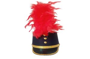 Unisexe Army Performance Top Chapeaux avec Feather Festival Party Headwear Drum Cap Carnival Singer Dancer Accessoires5144322