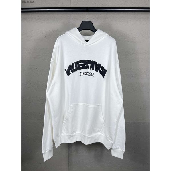 Unisex b Papel Balenciiaga Long Paris Sudaderas con capucha Cinta adhesiva familiar Sudadera con capucha Impresión de letras Suéter suelto Casual Manga alta Versión con capucha W8OM