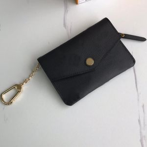 Unisex Leather Card Holder Wallet with Keychain, Designer Luxury Handbags for Women and Men, Mini Bags Purse with Box