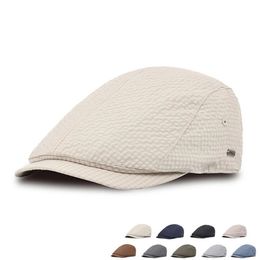 Unisex Beret Summer Peaked Hat Polyester Patrón de cuadros pequeños 56-61 cm Circune de la cabeza ajustable Estilo delgado 240520