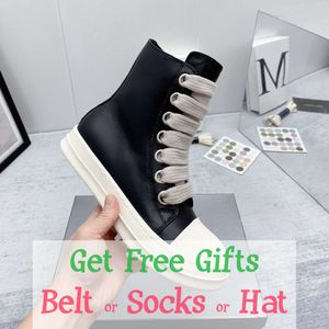 Zapatillas altas de lona negras unisex con detalles en cuero Suela gruesa Zapatos con alzas de moda Tallas 35-48 + Caja