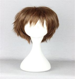 Unisex Brown Short Boy Anime Cosplay Wigs Pupa Utsutsu Hasegawa Hair en 8096673