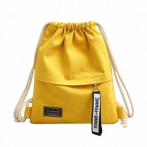 Unisexe Casual Canvas Storage School Gym Sac à crampons Pack Rucksack Book Backpack Travel Pouch H6HW #