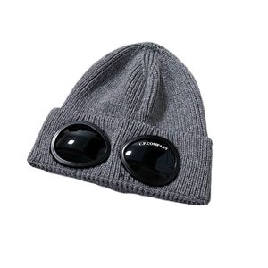 Gorros CP de invierno informales Unisex para hombres gorras para deportes al aire libre lentes de punto acanalado mantener caliente adultos sombreros de Color sólido JC45