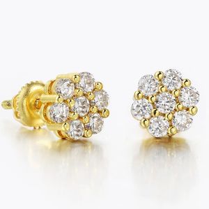 Unisexe Charming Men Femmes Boucles d'oreilles Bijoux 18K Jaune blanc Gold plaqué bling CZ Boucles d'oreilles Diamond Studs pour filles femmes beaux cadeaux