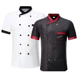 Unisex chef jas heren restaurant keuken uniform el kookkleding catering shirt 240412