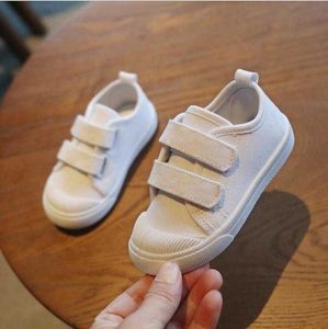 Zapatos de lona para niños unisex para niñas zapatillas de deporte blancas niños zapatos deportivos planos moda transpirable niños casual estudiante zapatos para correr x0703