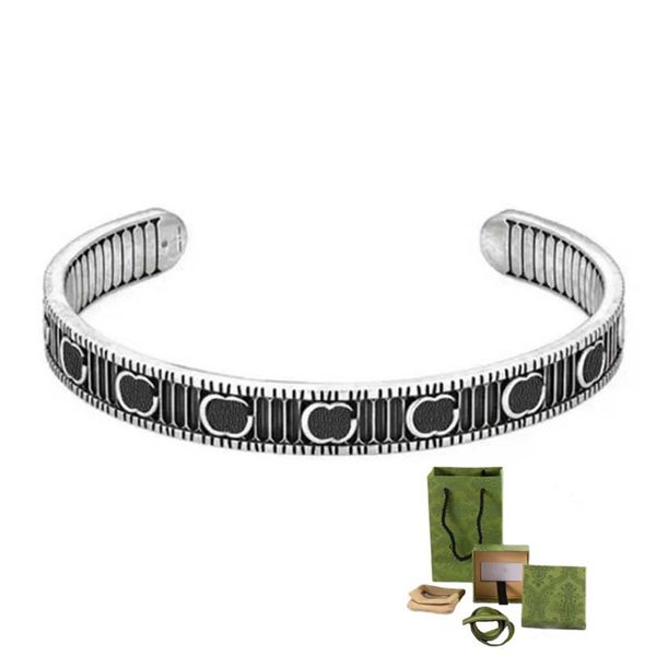 Bracelet de créateur classique unisexe, mode européenne, manchette de Couple pour femmes, bijoux en acier titane