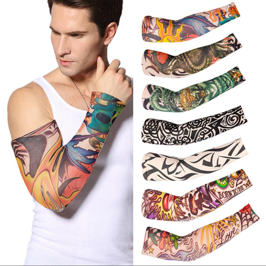 Unissex Cooling Arm Sleeves Cover Sports Running UV Sun Protection Outdoor Men Fishing Cycling Sleeves for Hide Tattoos
