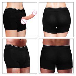 Unisex Katoen Slips Shorts Harnas voor Strap-on Dong Dildo Harnas Verpakking Verpakker S/M/L Y0408