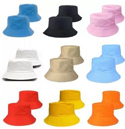 Chapeaux seau unisexes pour femmes et hommes, protection solaire d'été, Panama, couleur Pure, Fedoras, chapeau de pêcheur en plein air, casquette de plage BD0042