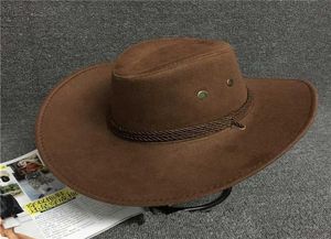 Unisex katoen cowboy hoed reisprestaties caps cowgirl hoeden solide casual zon vizier cap vrouwen man hoed cool western cowboy hoeden3375596