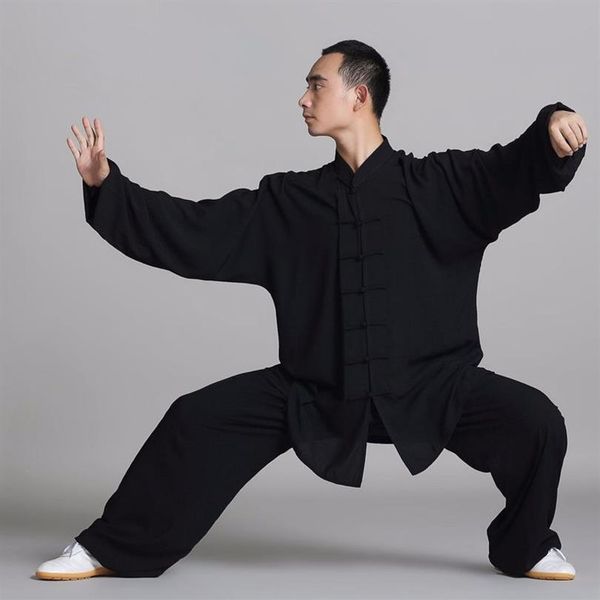 Unisexe coton soie Wushu combat vêtements traditionnels chinois KungFu uniforme costume uniformes Tai Chi matin exercice Performance W303i