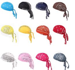Gorros de calavera de algodón unisex Paisley Bandanas Sombreros Ciclismo Sombreros Amoeba pirata bicicleta sombrero accesorios para el cabello YHM271ZWL2848561