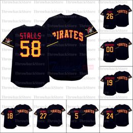 Unisexe Personnalisable 2024 Jersey de week-end de joueurs - chemise de baseball en polyester respirant, manches courtes, couleurs de l'équipe des pirates, tailles S-xxxl