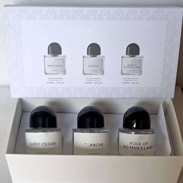 Parfums déodorants unisexes Rose Of No Mans Land Super Cedar Blanche Coffret cadeau parfum trois pièces 30ml 3pcs Encens Déodorant Femme Spray set livraison rapide