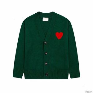 Unisex ontwerper AM I Parijs trui AMIParis vest zweet Frankrijk mode gebreide trui liefde A-lijn klein rood hart Coeur sweatshirt S-XL AMIs 1X06
