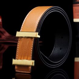 Unisex designer riem zwart lederen riemen vergulde gesp brede mode ceinture maat verstelbaar trendy pak accessoires volwassen heren riemen prachtige zb110