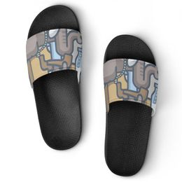 Unisex ontwerper aangepaste schoenen casual slippers mannen vrouwen aangepaste hand geschilderde slangenmode open teen zomer dia's