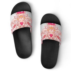 Designer unisexe chaussures personnalisées pantoufles décontractées hommes femme personnalisée noire peinte à la main orteils ouverts d'été