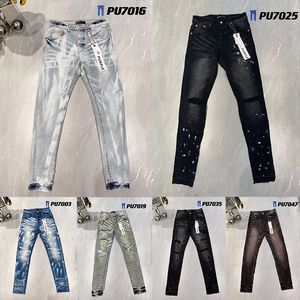 Jeans de motard déchirés en détresse de créateur unisexe - Poches cargo en denim de haute qualité noir