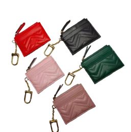 Unisex Designer Key Pouch Fashion Cow Leather Turnes Mini Wallets Coin Credit Card Holder 5 Colors Keychain met Box8043627