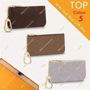 Unisex Designer Key Pouch Fashion Purse M62650 M62658 M62659 Flowerchessboard Hoge kwaliteit Wallet Box Packaging Inventory SH216M