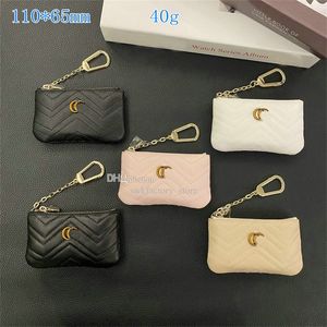 Pochette de clé de concepteur unisexe avec fermeture à glissière Mini portefeuilles porte-carte de crédit porte-monnaie en cuir de mode porte-clés 5 couleurs