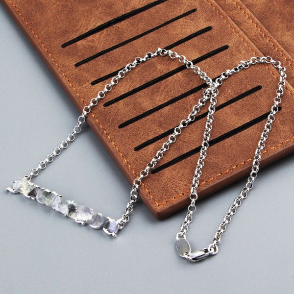 Collier de créateur unisexe, chaîne Vintage à motif sanskrit, chaîne de perles rondes, Simple, belle chaîne de clavicule