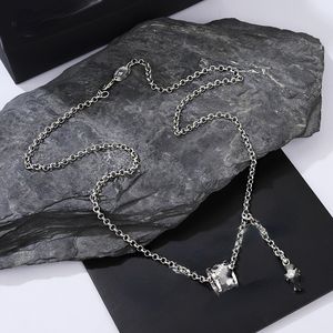 Colliers pendentif de créateur unisexe, croix petite taille, Style sud-coréen, chaînes de clavicule pour couples, collier en argent thaïlandais