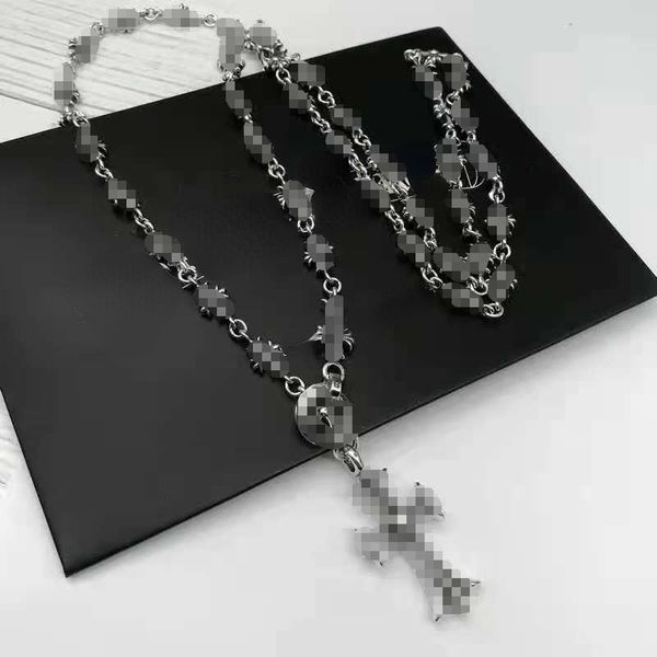 Unisexe Designer Pendentif Colliers Punk Croix Thai Argent Collier Personnalité Pendentif Collier De Luxe