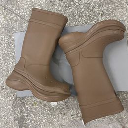 Bottes de pluie de styliste unisexes, bottes en caoutchouc Ba pour couples, chaussures de pluie imperméables à semelles épaisses et à la mode