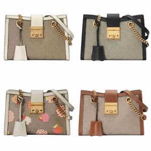 Unisex Designer schoudertas Lady Chain Handtas Hangslotstijl 4 kleuren Luxe Out Shopping Crossbody Tote Bags Purse met doosverpakkingskast