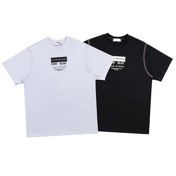 Unisexe Designer Stone Knd 20894 Coton Jersey T-shirt Male Lettre imprimée décontractée Streetwear Streetwear Streetwear Black White Tops d'été Tee Si