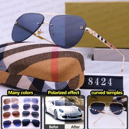 Gafas de sol de diseñador para hombres Gafas de sol Burbrery Burbrery Classic Luxury Fashion Avant-Garde Sun Protection Fashion Gafas 8424 3485