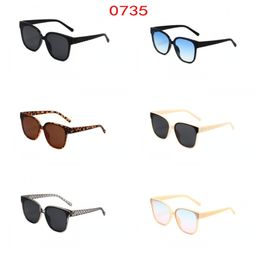 Unisex designer zonnebril nieuwe mode zonnebril 0735 zonnebrillen zonnebril UV -beschermingsglazen