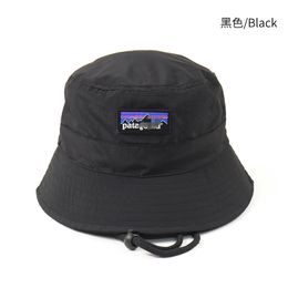 Unisex Designer Zonnebrandcrème Sneldrogend Wastafelhoed Dames Trekkoord Zonnescherm Emmer Brede Rand Cap Casual Mode Straat Heren Zonborduurwerk Bergletter Gorros