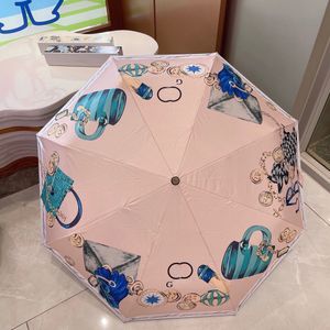 Unisex designerparaplu's Automatische regen- en zonneschijnparaplu Mooie vinyl zonwerende paraplu's Zakpatronen