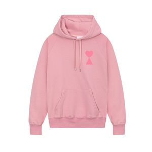 Unisexe Designer Femmes Marque De Mode Lâche A-ligne Petit Coeur Rouge Couple Casual Top Col Debout Demi Zip Sweat À Capuche Taille S-XL Nous