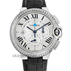 Unisex wijs automatisch werken horloges carter middeleeuwse stijl achter diamant inlay blauwe balloncollectie w6920078 horloge